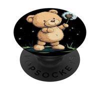 Dolce orsacchiotto con dente di leone per gli amanti della natura PopSockets PopGrip Adesivo