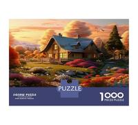 Dolce Paesaggio 1000 Pezzi Busta Di Puzzle A Rompicapo Casa Autunno Enigma Di Abilità Logica Per Partita Puzzle Game, Il Miglior Regalo Per Gli Amanti Dei Puzzle 52x38cm/1000pcs