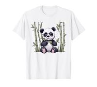Dolce panda dei cartoni animati con occhiali da sole tra bambù Maglietta