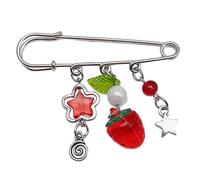 Dolce Pin Abbigliamento Gioielli Maglione Maglione Mollette Catena Fragola Catena Lega Chiusura Revers Per Il Giornaliero Catena Spilla, Taglia unica, come descritto