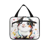 Dolce porcellino d'India Artistico Graffiti Hanging Borse per Viaggio con gancio, Designer Compact Trucco Borse per le Donne Viaggio Lavoro organizador de maquillaje para L