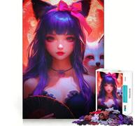 Dolce puzzle da 1000 pezzi con ragazza gatto anime per adolescenti, puzzle per migliorare la memoria, rilassante e divertente, design da assemblare, una piacevole sorpresa 50x75cm