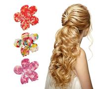 Dolce Ragazze Alta Coda di Cavallo Artiglio Dei Capelli Bella Femminile Colorato Fiore Artiglio Dei Capelli Della Clip Casual Banchetto Per Le Ragazze Capelli Clutcher Per La Donna Capelli Sottile