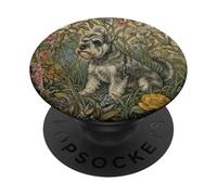 Dolce Schnauzer in miniatura nel vecchio giardino inglese PopSockets PopGrip Adesivo