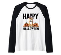 Dolce Shiba Inu Happy Halloween Maglia con Maniche Raglan