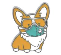 Dolce spille smaltate Corgi: cucciolo di surfista, skateboard, cuore, Klein, Metallo non prezioso