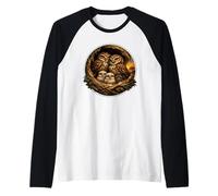 Dolce Stucco birdwatcher Primavera boschetto Gufo Maglia con Maniche Raglan
