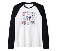 Dolce Terra della libertà Archi Patriottici Fuochi d'artificio Maglia con Maniche Raglan