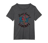 Dolce Terra della libertà Maglietta, Donna Plus-Size, Grigio Scuro, 4X