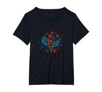 Dolce Terra della libertà Maglietta, Donna Plus-Size, Nero, 3X