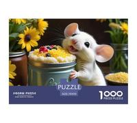 Dolce topo bianco Puzzle per Adulti Puzzle 1000 Pezzi Carta Scena floreale di campagna Gioco di Puzzle 1000 Pezzi Relax Decorazione Casa Regalo 70x50cm/1000pcs