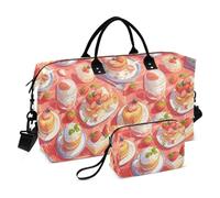 Dolce Torta Frutta Cartone Animato Rosso Decorativo Weekender Duffel Bag Palestra Carry on Borse Duffel con Cinghia Regolabile per Viaggi di Lavoro Grande Capacità Bolsa de Gym para Mujer