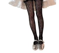 Dolce Vedere Attraverso Volant Sopra il Ginocchio Calze Lunghe Donne Ragazze Increspature Pizzo Trim Fiore Fantasia Coscia Calze Alte Prestazioni Calze Lunghe, Nero , Taglia unica