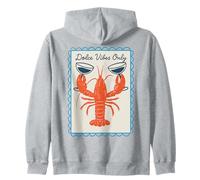 Dolce Vibes Only Retro Nautical Lobster Wine Funny Summer Felpa con Cappuccio