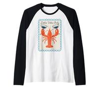Dolce Vibes Only Retro Nautical Lobster Wine Funny Summer Maglia con Maniche Raglan