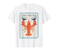 Dolce Vibes Only Retro Nautical Lobster Wine Funny Summer Maglietta