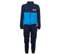 dolcecasabiancheria Napoli Tuta compatibile tuta uomo lungo in cotone felpato invernale con cerniera SSC CALCIO NAPOLI 1165 52/XL azzurro/blu