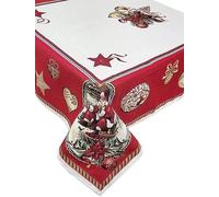 dolcecasabiancheria Tovaglia Copritavolo Natalizio Gobelin con Lurex 6/12 Posti Hessense Tartan Agrifoglio (Santa Claus, per 6 (cm 140 x 180))
