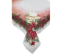 dolcecasabiancheria Tovaglia Copritavolo Natalizio Gobelin con Lurex 6/12 Posti Hessense Tartan Agrifoglio (Cindy, per 12 (cm 140 x 240))