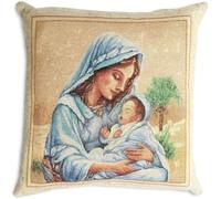 Dolcecasabianheria Cuscino Natalizio Decorativo in Tessuto Gobelin, Quadrato e Rettangolare, con Imbottitura Babbo Natale Albero (Nazaret)