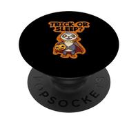 Dolcetto o scherzetto divertente Halloween bradipo amante trucco o sonno PopSockets PopGrip Adesivo