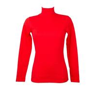 RAGNO Dolcevita Ciclista Donna Maglia Manica Lunga Caldo e soffice Cotone bio Articolo D274AK BIO Cotton Dolcevita, 170 Rosso - Red, S