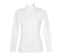 RAGNO Dolcevita Ciclista Donna Maglia Manica Lunga Caldo e soffice Cotone bio Articolo D274AK BIO Cotton Dolcevita, 010 Bianco, XL