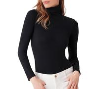 Dolcevita Donna Cotonella - Maglia in Cotone Manica Lunga, Morbida e Calda - Maglia a Collo Alto - Sottogiacca Confortevole per Tutti i Giorni (IT, Testo, Taglia unica, Regular, Regular, 2/S, NERO)