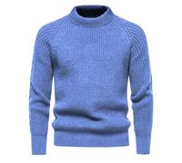 Dolcevita finto da uomo slim maglia maglietta camicetta collo alto manica lunga maglione morbido traspirante strato di base camicie, Blu, XXL