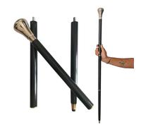 Dolchi Elegance: bastone da passeggio in legno nero da 94 cm con pomello in ottone nichelato - elegante dichiarazione per uomini, donne, nonno, nonna