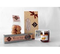 Dolci Aveja - Pacco Divino - Torrone Classico Aquilano 200g, Confettura Extra di Albicocche 220g, Amaretti 200g