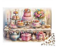 Dolci di Compleanno Puzzle 1000 pezzi Torte Eleganti per Feste Cartone oftense per Genitori e Figli Tempo Libero 70x50cm/1000pcs