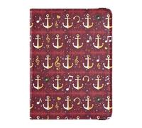 Dolci e oceano modello portafoglio da viaggio in pelle porta passaporto sicuro nascosto denaro e porta carte per viaggi di famiglia accessori indispensabili, Musica e Nautica Pattern, Taglia unica