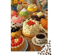Dolci Merenda Tè Puzzle 1000 Pezzi Carta per Adulti Scena di Pasticceria Gioco di Puzzle 1000 Pezzi Rilassante Decorazione Regalo Famiglia 70x50cm/1000pcs