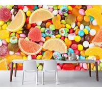 Dolci Semplici Freschi Belli Colorati Misti 3D Carta da Parati Tessuto in Seta Ufficio Sala Pranzo Divano Camera Soggiorno TV Sfondo Muro-400cm×280cm