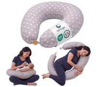 DOLCI SOGNI Cuscino Gravidanza e Allattamento Multiuso | Cuscino Gravidanza per Dormire | 100% Cotone OEKO-TEX Sfoderabile | Regalo Donna Incinta premaman