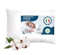 DOLCI SOGNI Cuscino per Bambini - Cuscino 60 x 40 cm - Ipoallergenico Antibatterico Morbido sulla Pelle Sensibile Fodera Naturale 100% Cotone Traspirante e Sicuro per Bambini - Made in Italy