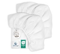 DOLCI SOGNI - Lenzuola Lettino Neonato 60x120 in Mussola - Set Lenzuolino con Angoli Traspirante per Lettino con Sbarre e Brandina Asilo Nido - Certificato Oeko-TEX -1 x Bianco + 1 x Bianco