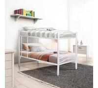 DOLCI SOGNI Letto a Castello per Adulti e Bambini Bianco Scomponibile in 2 Letti Singoli, Altezza 150 cm, Letti a Castello con Rete Letto Singolo 80x190, Materasso Singolo 80x190, Cuscini Omaggio