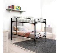 DOLCI SOGNI Letto a Castello per Adulti e Bambini Nero Scomponibile in 2 Letti Singoli, Altezza 150 cm, Letti a Castello con Rete Letto Singolo 80x190, Materasso Singolo 80x190, Cuscini Omaggio