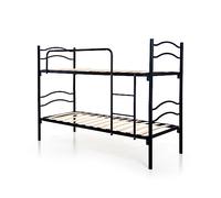 DOLCI SOGNI Letto a Castello per Adulti e Bambini Scomponibile in 2 Letti Singoli 80x190 cm, Altezza 150 cm, Colore Nero, Letti a Castello con 2 Rete Letto Singolo 80x190 cm