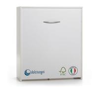 DOLCI SOGNI Mobile Letto A Scomparsa Singolo Bianco 80x190, Letto a Scomparsa con Mobile dotato di Rete a Doghe in Legno e Materasso, Letto Pieghevole Estraibile