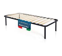 DOLCI SOGNI - Rete Letto Singola 90x190 Ortopedica a Doghe di Legno, con Piedi Stabili e Tappi Anti-Scivolo, Struttura in Ferro, 100% Made in Italy
