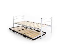 DOLCI SOGNI Rete Ortopedica, Letto Singolo con Secondo Letto Estraibile Indipendente A Scomparsa, per Bambini, Letto Doppio Pieghevole, 100% Made In Italy