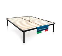 DOLCI SOGNI Rete Una Piazza e Mezza, Rete 130X190 per Letto una Piazza e Mezza, Rete Ortopedica 100% Made in Italy con 4 Piedi Smontabili, Rete a Doghe in Legno con Struttura Letto 130x190 in Ferro