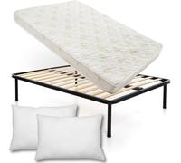 DOLCI SOGNI Set Rete Letto Matrimoniale 140x190, Rete e Materasso Matrimoniale Alto 14 cm e 2 Cuscini Omaggio, Rete Matrimoniale 140x190 e Materasso Waterfoam 100% Made in Italy