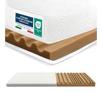 DOLCI SOGNI Topper Materasso Singolo - Topper Letto Singolo 90x200x6.5-7 Zone Differenziate Ergonomiche, Memory Foam CertiPUR, Tessuto 3D-Wave Traspirante, Antibatterico, Ortopedico - Made in Italy