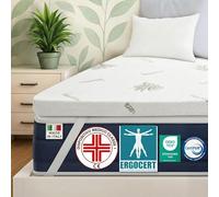 DOLCI SOGNI Topper Matrimoniale 180x200 Memory Foam - Spessore 7 cm - Topper Correttore Materasso 180x200 per Letto e Divano Letto - Aloe Vera e Sfoderabile - Made in Italy