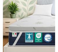 DOLCI SOGNI - Topper Matrimoniale Memory Foam 160x200 H.7cm - Correttore Materasso Morbido - Topper in Memory per Materasso Matrimoniale 160x200 Sfoderabile in Aloe Vera - Made in Italy