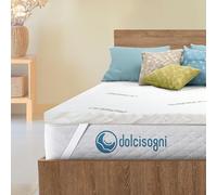DOLCI SOGNI Topper Singolo 80x190, Memory Foam 6 cm con Fodera in Fibra di Bamboo Sfoderabile, OEKO-TEX® e CertiPUR™, 100% Made in Italy